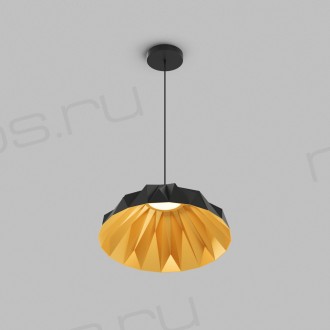Светильник подвесной ORIGAMI, 20 Вт, 3000К, ?560x1500 мм, металл+акрил, черный + матовое золото