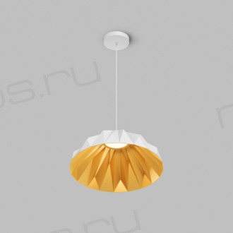 Светильник подвесной ORIGAMI, 20 Вт, 3000К, ?560x1500 мм, металл+акрил, белый + матовое золото