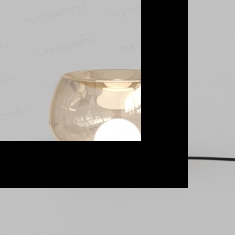 Настольная лампа FLOA, 8 Вт, 3000К, ?220 мм, металл, стекло, черный, янтарный