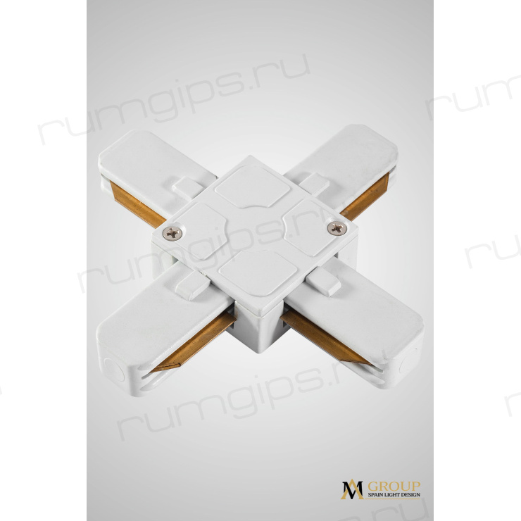 Трековый однофазный X-образный соединитель AM Group AM178 WH