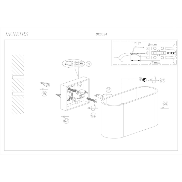 DK8024-BK Бра настенное IP20, G9, 40 Вт, черный, алюминий