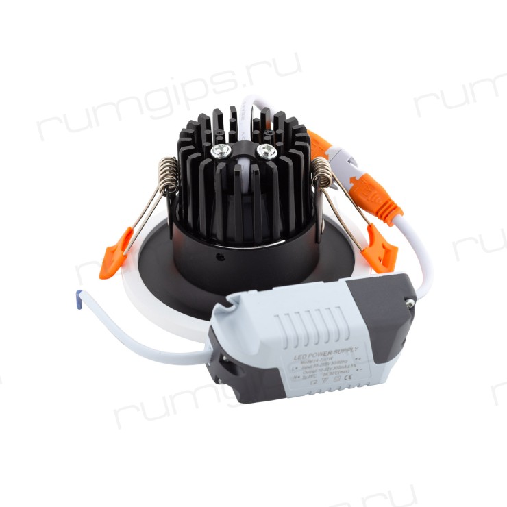 DK4003-BK Встраиваемый светильник, IP 20, 5 Вт, LED 3000, черный, алюминий