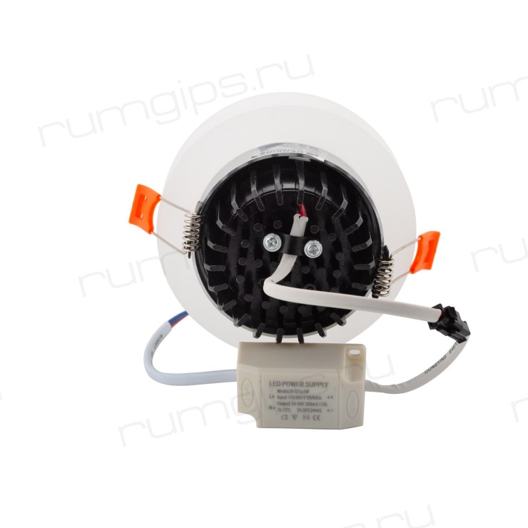 DK4007-FR Встраиваемый светильник, IP 20, 5 Вт, LED 3000, белый, алюминий/акрил