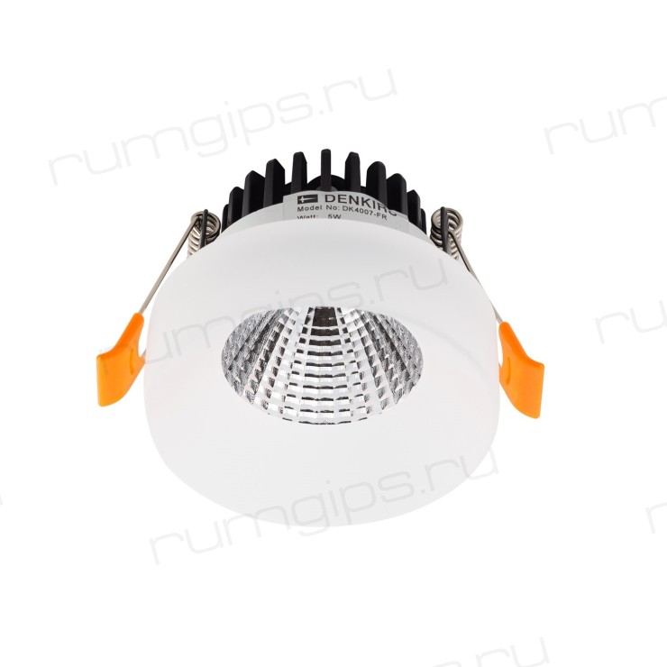 DK4007-FR Встраиваемый светильник, IP 20, 5 Вт, LED 3000, белый, алюминий/акрил
