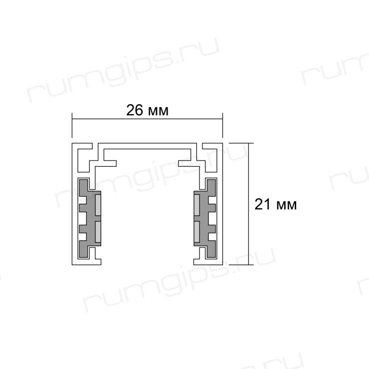 Накладной магнитный трековый шинопровод MAGNET AM502 BK 2M
