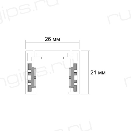 Накладной магнитный трековый шинопровод MAGNET AM502 WH 1M