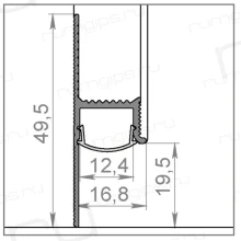 Теневой плинтус с подсветкой RUMGIPS-20L 