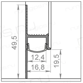 Теневой плинтус с подсветкой RUMGIPS-20L 
