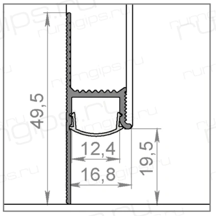 Теневой плинтус с подсветкой RUMGIPS-20L 