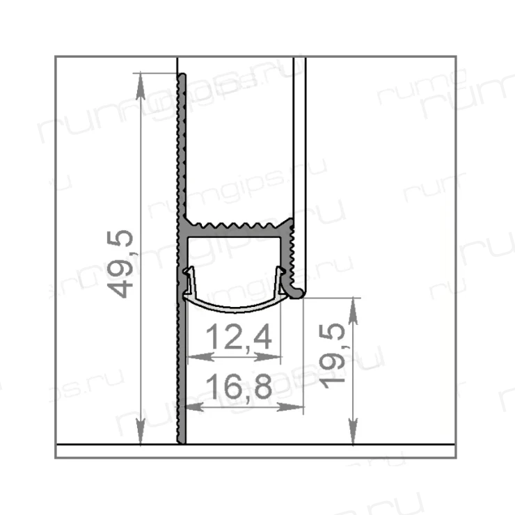 Теневой плинтус с подсветкой RUMGIPS-20L 