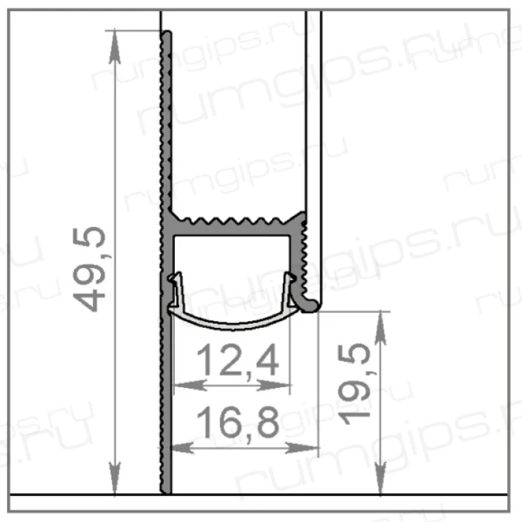 Теневой плинтус с подсветкой RUMGIPS-20L 
