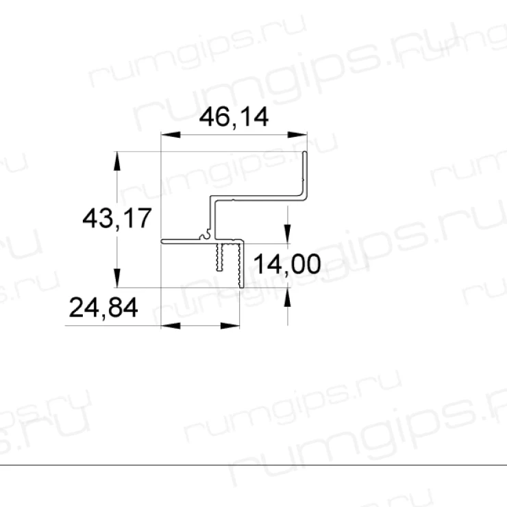 Теневой профиль для гипсокартона БП 30 (2м)