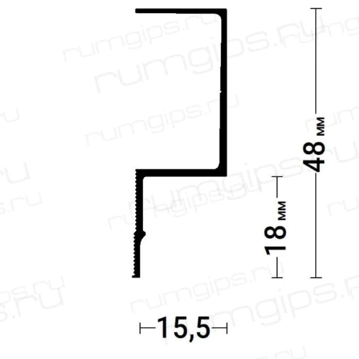 Профиль FLEXY GIPPS Euro 02/ Fly 02 (8710) черный