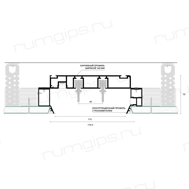 Карниз UMBRA 140 мм