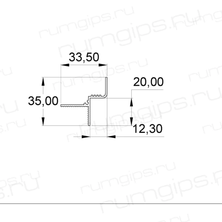 Теневой профиль ТП 12 (2м)