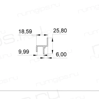 Теневой профиль ТП 6 (2м) 