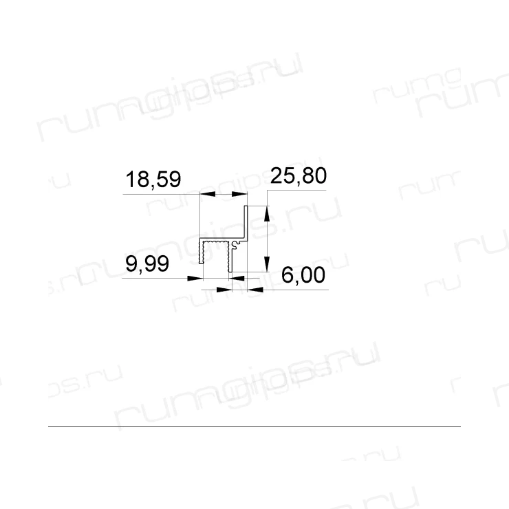 Теневой профиль ТП 6 (2м)