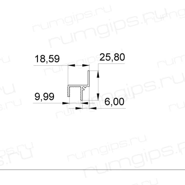 Теневой профиль ТП 6 (2м) 