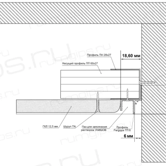 Теневой профиль ТП 6 (2м) 