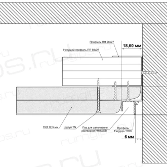 Теневой профиль ТП 6 (2м) 