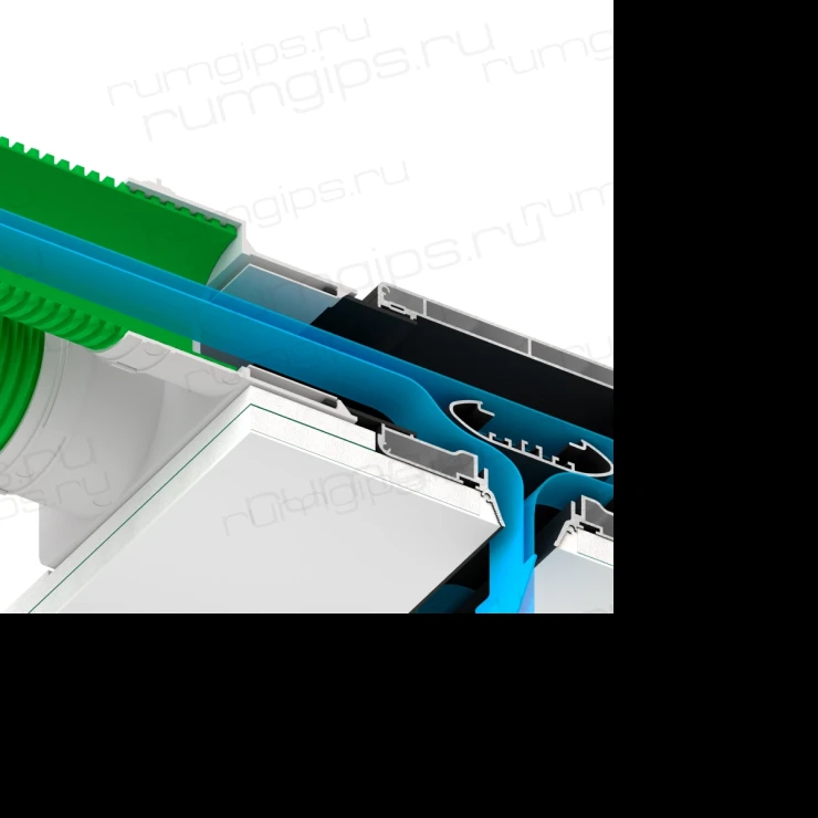 Щелевой диффузор под ГКЛ OPTIMA SLOTT5 + размер 24х2000 ( 4 патрубка 204х60)