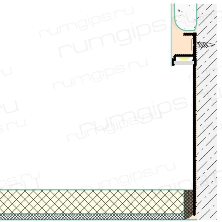 Теневой плинтус  Flexy  PLINTUS 01 с подстветкой (9333)