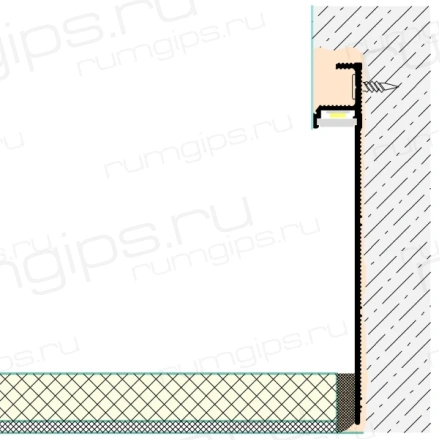 Теневой плинтус  Flexy  PLINTUS 01 с подстветкой (9333)