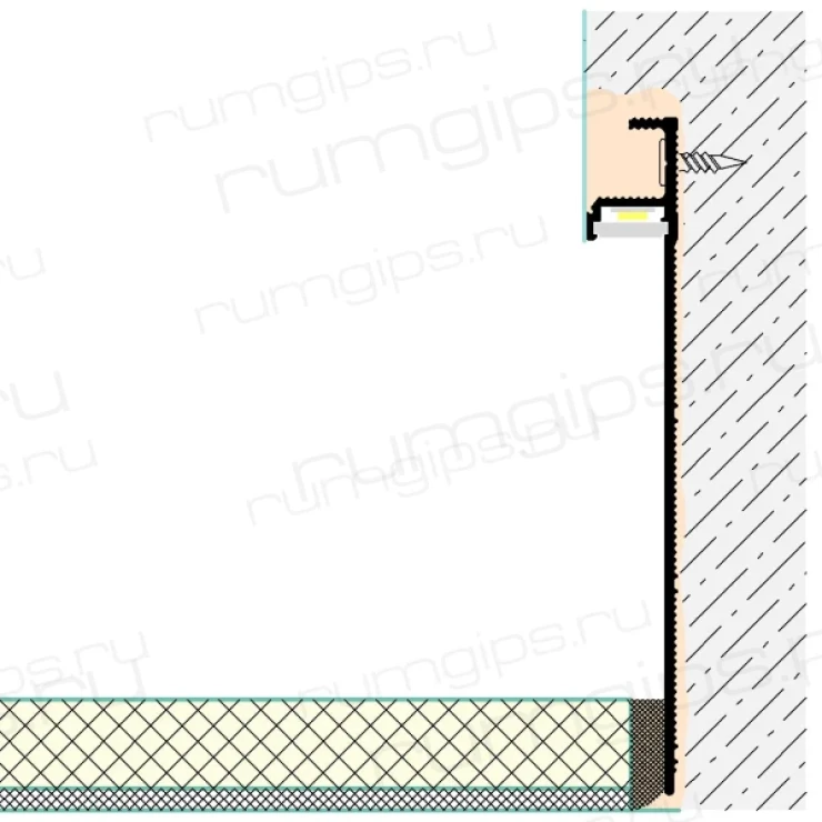 Теневой плинтус  Flexy  PLINTUS 01 с подстветкой (9333)