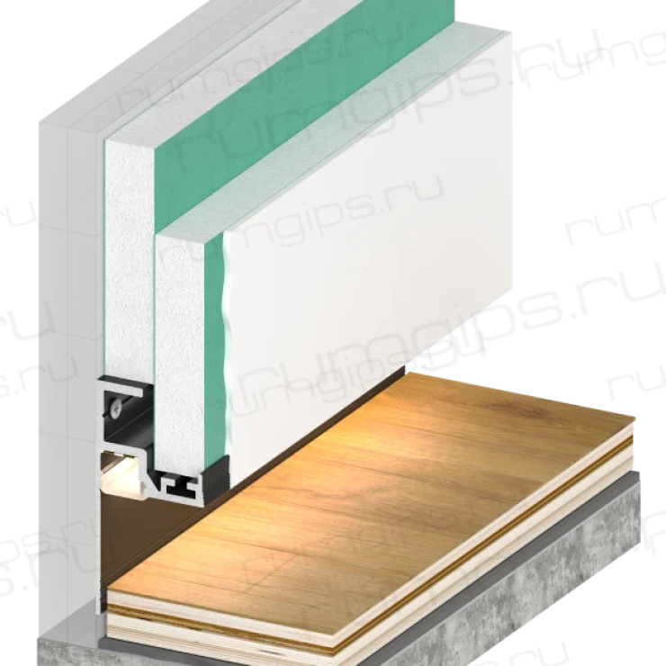 Теневой плинтус KRAAB GIPPS с рассеивателем