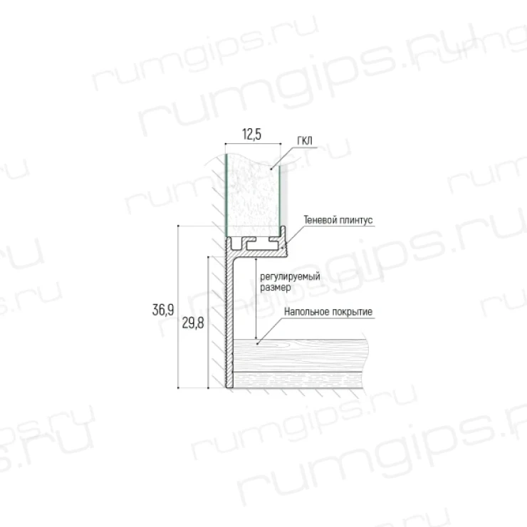 Теневой плинтус KRAAB GIPPS