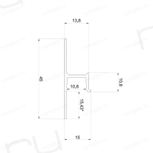 Теневой плинтус с подсветкой RUMGIPS-15L