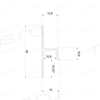 Теневой плинтус с подсветкой RUMGIPS-15L