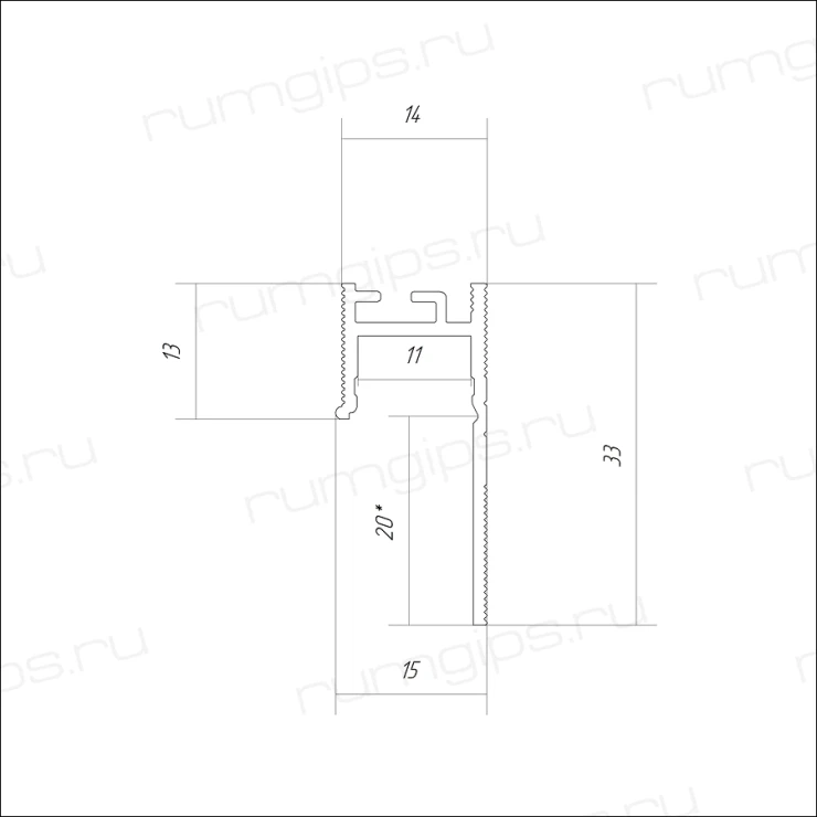 Теневой плинтус с подсветкой RUMGIPS-L