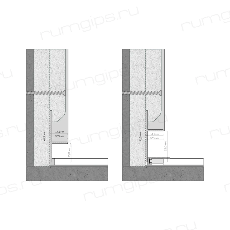 Теневой плинтус УП 40
