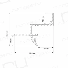 Теневой профиль с подсветкой RUMGIPS-20L
