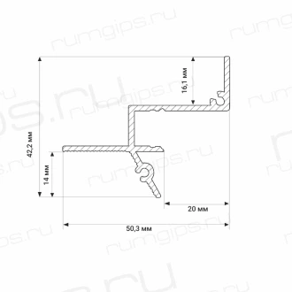 Теневой профиль с подсветкой RUMGIPS-20L