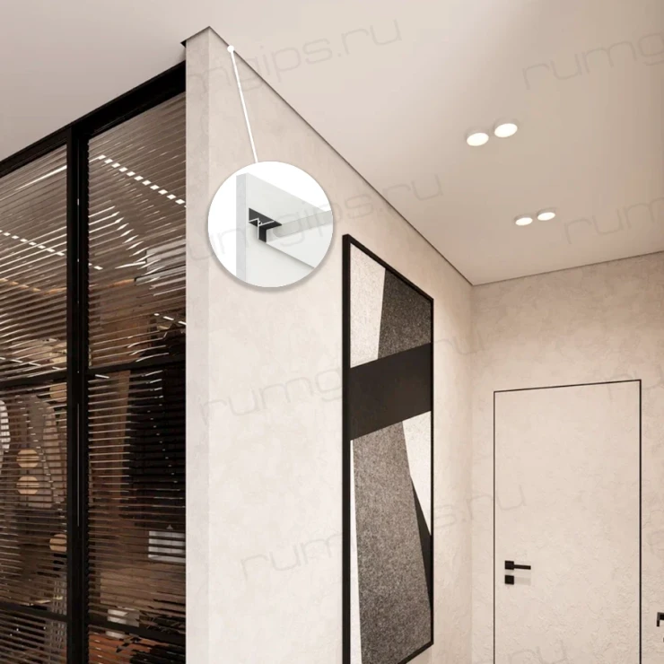 Теневой профиль RUMGIPS-13 черный 2м.