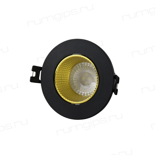 DK3061-BK+YE Встраиваемый светильник, IP 20, 10 Вт, GU5.3, LED, черный/желтый, пластик