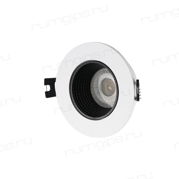 DK3061-WH+BK Встраиваемый светильник, IP 20, 10 Вт, GU5.3, LED, белый/черный, пластик