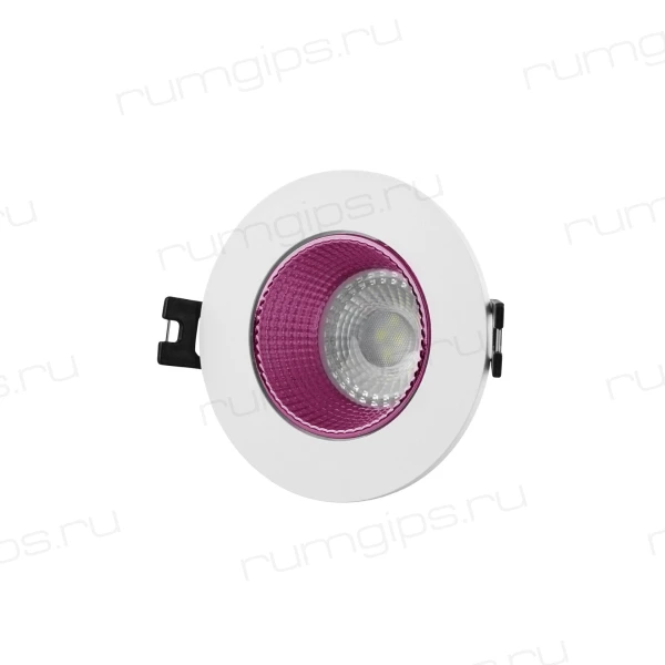 DK3061-WH+PI Встраиваемый светильник, IP 20, 10 Вт, GU5.3, LED, белый/розовый, пластик