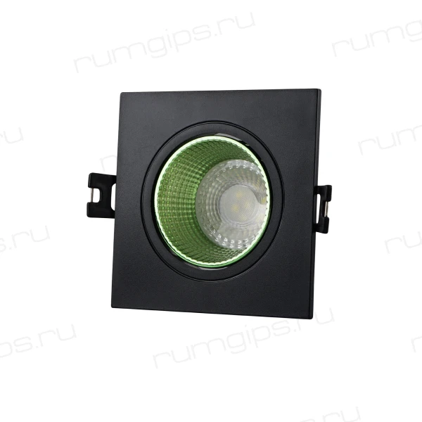 DK3071-BK+GR Встраиваемый светильник, IP 20, 10 Вт, GU5.3, LED, черный/зеленый, пластик