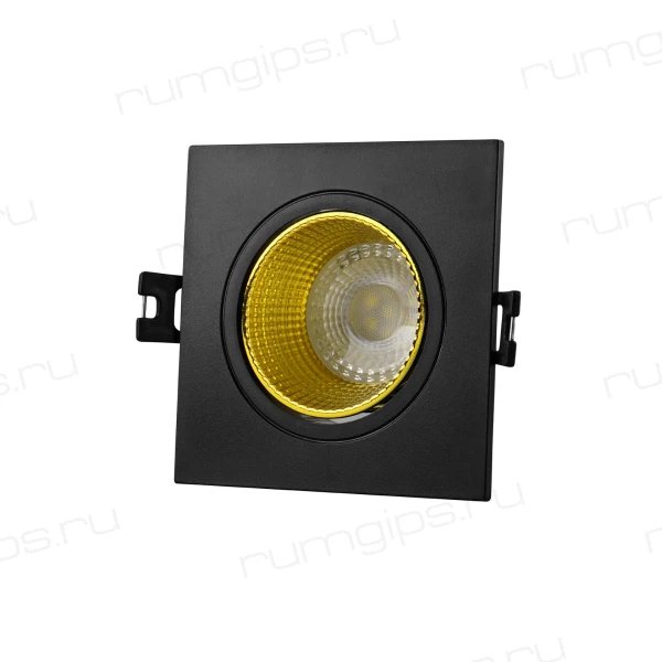 DK3071-BK+YE Встраиваемый светильник, IP 20, 10 Вт, GU5.3, LED, черный/желтый, пластик