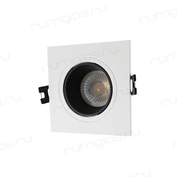 DK3071-WH+BK Встраиваемый светильник, IP 20, 10 Вт, GU5.3, LED, белый/черный, пластик