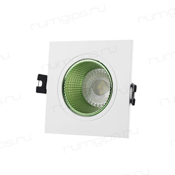 DK3071-WH+GR Встраиваемый светильник, IP 20, 10 Вт, GU5.3, LED, белый/зеленый, пластик