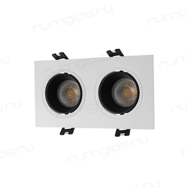 DK3072-WH+BK Встраиваемый светильник, IP 20, 10 Вт, GU5.3, LED, белый/черный, пластик