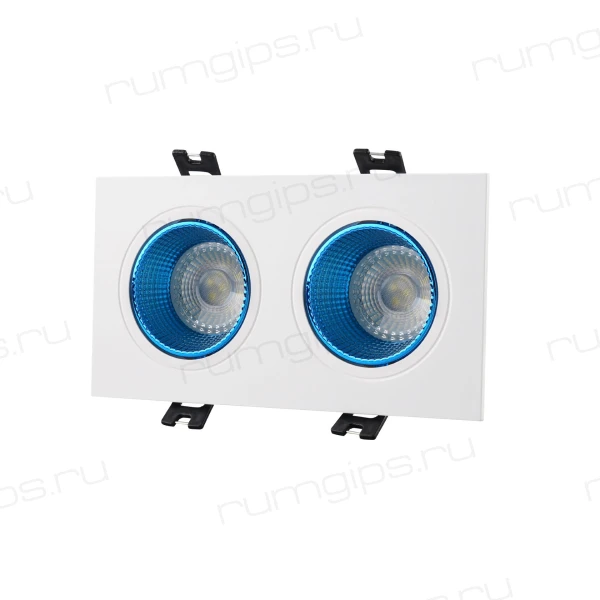 DK3072-WH+CY Встраиваемый светильник, IP 20, 10 Вт, GU5.3, LED, белый/голубой, пластик