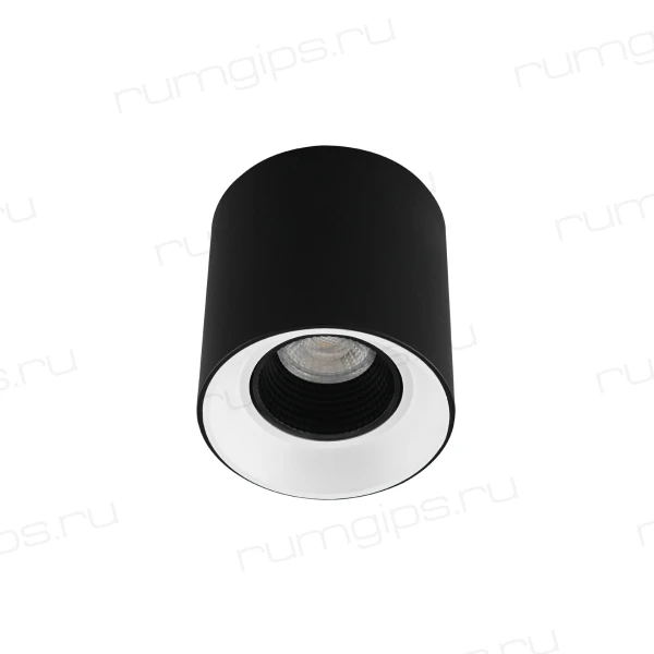 DK3090-BW+BK Светильник накладной IP 20, 10 Вт, GU5.3, LED, черно-белый/черный, пластик