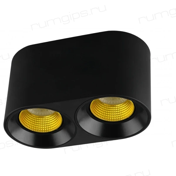 DK3096-BK+YE Светильник накладной IP 20, 10 Вт, GU5.3, LED, черный/желтый, пластик