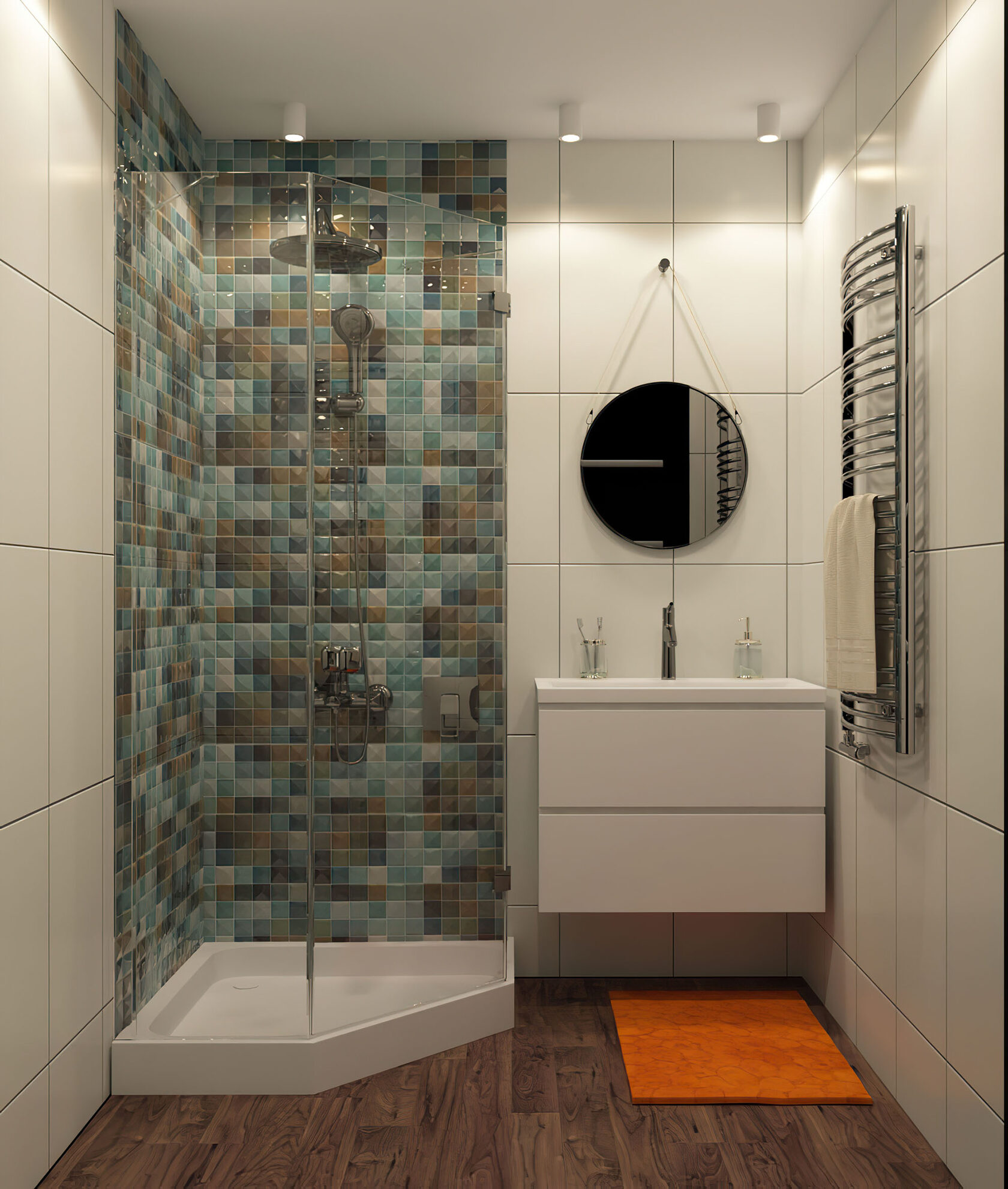 DK3007-WH Накладной светильник влагозащ., IP 44, 15 Вт, GU10, белый, алюминий