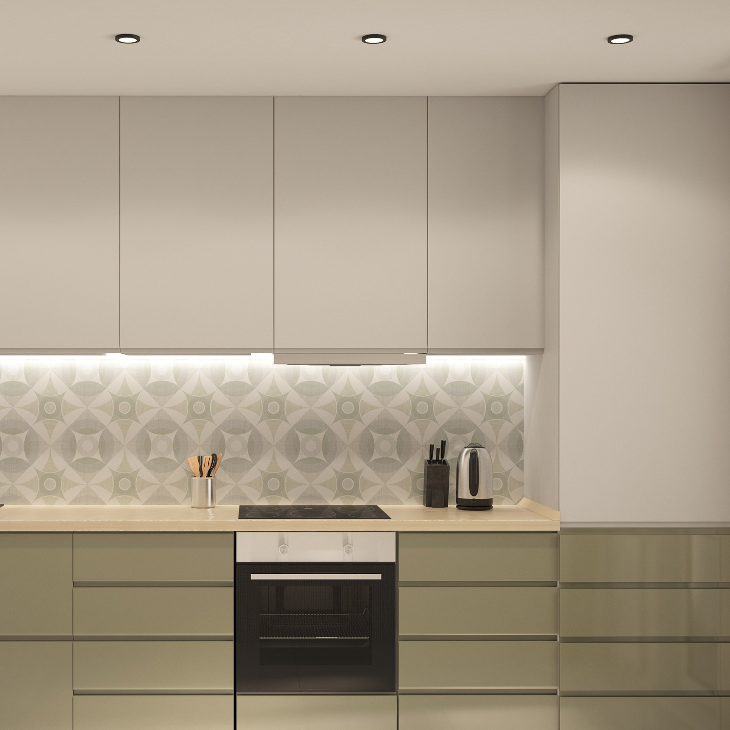 DK3012-BK Встраиваемый светильник влагозащ., IP 44, 50 Вт, GU10, черный, алюминий